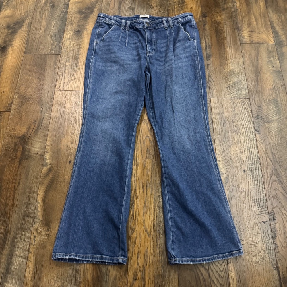 Westbound Womens 16R Medium Wash Bootcut Stretch Jeans Distressed Blue Denim